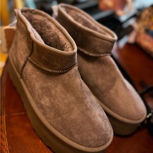 UGG Chocolate Plush Ankle Boots